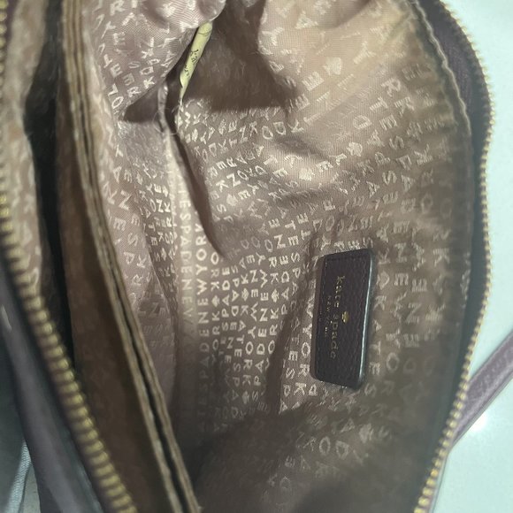 Kate Spade New York Burgundy Maroon Pebble Leather Crossbody Handbag - Picture 4 of 6